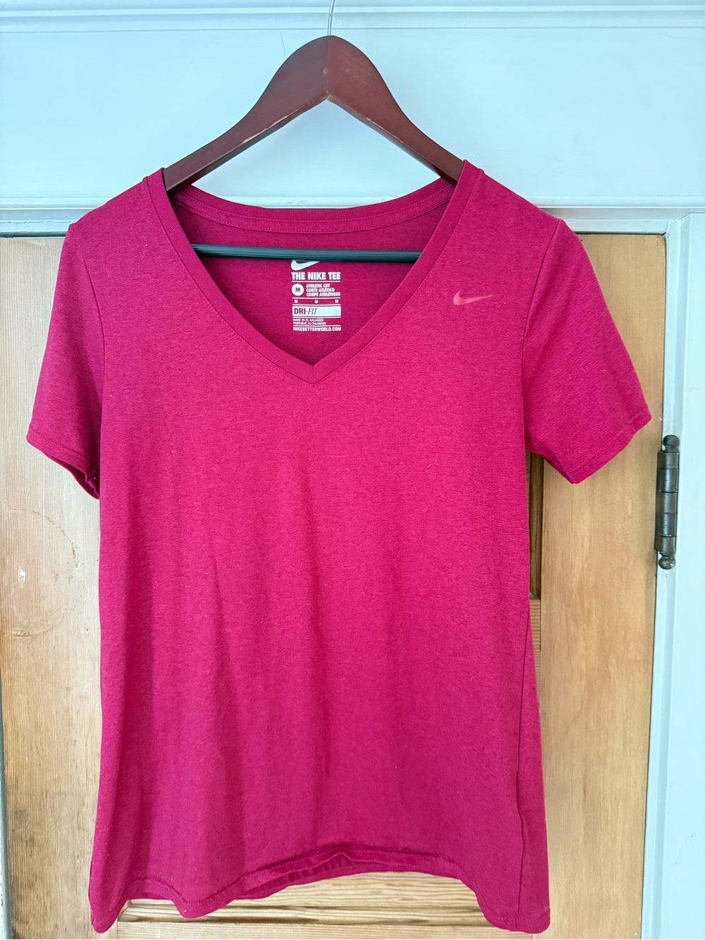 Nike Women's Short Sleeve V-Neck Tee - Raspberry Pink